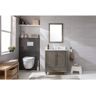 SUDIO Melissa 30 in. W x 22 in. D Bath Vanity in Silver Gray with Carrara White Engineered Stone Vanity Top with White Sink