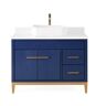 Benton Collection Beatrice Vessel - Blue 42 in. W x 22 in. D x 31-5/8 in. H Bathroom Vanity in Blue Color with White Quartz Top
