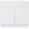 Bremen Cabinetry Bremen Ready to Assemble Shaker 24 in. W x 21 in. D x 34.5 in. H Vanity Cabinet with Two Doors Satin White