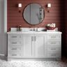 ARIEL Taylor 67 in. W x 22 in. D x 36 in. H Single Sink Freestanding Bath Vanity in Grey with Carrara White Marble Top