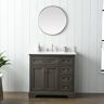 SUDIO Thompson 36 in. W x 22 in. D Bath Vanity in Silver Gray with Engineered Stone Vanity in Carrara White with White Sink