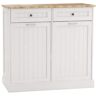 39.37 in. W x 13.78 in. D x 35.43 in. H White Linen Cabinet with 2-Drawers and 2-Compartment Tilt-Out Trash