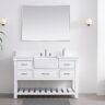 SUDIO Wesley 54 in. W x 22 in. D Bath Vanity in White with Engineered Stone Vanity Top in Ariston White with White Sink