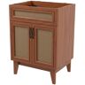 JONATHAN Y Javer 24 in. W x 18 in. D x 33 in. H Rattan 2-Shelf Bath Vanity Cabinet without Top in Sink Basin not Included, Walnut