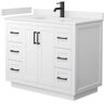 Wyndham Collection Miranda 42 in. W x 22 in. D x 33.75 in. H Single Sink Bath Vanity in White with White Cultured Marble Top