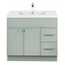 Cutler Kitchen and Bath Shades 36 in. W x 21 in. D x 36 in. H Wall-Mounted Rectangle Basin with Vanity Top in Sage Green