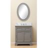 Water Creation 30 in. W x 21.5 in. D x 34 in. H Vanity in Cashmere Grey with Marble Vanity Top in Carrara White