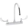 Speakman Commander 8 in. Wrist Blade 2-Handle Gooseneck Centerset Lavatory Faucet in Polished Chrome