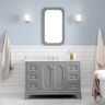 Water Creation Queen 48 in. W x 22 in. D Bath Vanity in Cashmere Grey with Marble Bath Vanity Top in White with White Basin