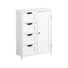 Tatayosi 11.80 in. W x 21.70 in. D x31.9 in. H White Bathroom Storage Linen Cabinet, with 4 Drawers and 1 Door