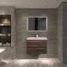 FORCLOVER 29.5 in. W x 19.7 in. D x 22.5 in. H Bath Vanity in Grey Oak with White Faux Marble Top