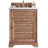 James Martin Vanities Savannah 26 in. W x 23.5 in.D x 34.3 in.H Single Bath Vanity in Driftwood with Marble Top in Carrara White