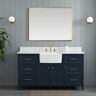 SUDIO Casey 60 in. W x 22 in. D Bath Vanity in Indigo Blue with Engineered Stone Vanity Top in Ariston White with White Sink