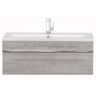 Cutler Kitchen and Bath Trough 42in. W x 16in. D x 15in. H Sink Wall-Mounted Bathroom Vanity Side Cabinet in Soho with Acrylic Top in White