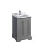 Fresca Windsor 24 in. W Traditional Bathroom Vanity in Gray Textured, Quartz Stone Vanity Top in White with White Basin
