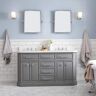 Water Creation Palace 60 in. W Bath Vanity in Cashmere Grey with Quartz Vanity Top with White Basin