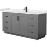 Wyndham Collection Miranda 66 in. W x 22 in. D x 33.75 in. H Single Bath Vanity in Dark Gray with Carrara Cultured Marble Top