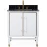 Bertone 30 in. W x 22 in D. x 35 in. H St Laurent Sintered Stone Vanity Top in Black with White Rectangular Single Sink