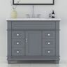 HOMEVY STUDIO Dorian 42 in. W x 22 in. D x 35.63 in. H Single-Sink Freestanding Bath Vanity in Charcoal Gray with Carrara Marble Top