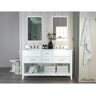 Ancerre Designs Hayley 60 in. W x 20.1 in. D x 34.6 H Bath Vanity in White with Carrara White Marble Vanity Top with White Basin