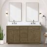 Lexora Condor 60 in W x 22 in D Grey Oak Double Bath Vanity and Carrara Marble Top