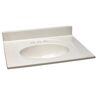 Design House 25 in. W x 22 in. D Cultured Marble Vanity Top in White with Solid White Bowl