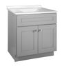 Design House Brookings Shaker 2-Door Bathroom Vanity w/ Cultured Marble 4 in. Centerset Solid White Top, Fully Assembled, 31x22, Gray
