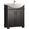 Fresca Hudson 30 in. W Traditional Bathroom Vanity in Black with Ceramic Vanity Top in White with White Basin