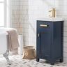 Water Creation MIA 18 in. W Bath Vanity in Monarch Blue Finish with Ceramics Integrated Vanity Top with White Basin