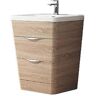 Fresca Milano 26 in. Vanity in White Oak with Acrylic Vanity Top in White