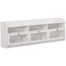 63 in. W x 11.8 in. D x 21.2 in. H White Wood Linen Cabinet with 3 Acrylic Doors and TV Stand Fits TV's up to 65 in.