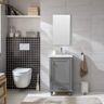 SUDIO Melissa 20.5 in. W x 16 in. D x 34.5 in. H Bath Vanity in Grain Gray with Ceramic Vanity Top in White with White Sink