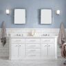 Water Creation Palace 72 in. W Bath Vanity in Pure White with Quartz Vanity Top with White Basin