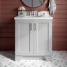 ARIEL Taylor 31 in. W x 22 in. D x 36 in. H Freestanding Bath Vanity in Grey with Carrara White Marble Top