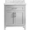 Willow Collections Cambridge 30 in. W x 22 in. D x 36 in. H Bath Vanity in Gray with 2 in. Carrara Marble Top