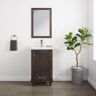 SUDIO Melissa 20.5 in. W x 16 in. D x 34.5 in. H Bath Vanity in Smoked Brown with Ceramic Vanity Top in White with White Sink