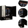 23.6 in. W x 24.6 in. H Rectangular Particle Board Black Medicine Cabinet with Mirror, One Open Shelf and Double Doors