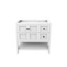 castellousa Alicia 35 in. W x 21.75 in. D x 32.75 in. H Bath Vanity Cabinet without Top in Matte White with Black Knobs