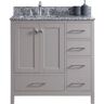 Virtu USA Caroline Madison 36 in. W Bath Vanity in C. Gray with Granite Vanity Top in Arctic White Granite with Square Basin