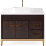 Benton Collection Beatrice 42 in. W x 22 in. D x 35.50 in. H Vessel Sink Style Bathroom Vanity in Espresso Color with White Quartz Top