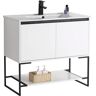 FINE FIXTURES Urbania 36 in. W x 18.5 in. D x 33.5 in. H Bath Vanity in Matt White with Ceramic Vanity Top in White with White Basin