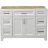 Xspracer Victoria 48 in. W. x 21.5 in. D x 33.5 in. H Freestanding Solid Wood Bath Vanity Cabinet without Top in White