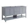 Fresca Manchester 72 in. W Bathroom Double Bowl Vanity Cabinet Only in Gray