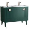 FINE FIXTURES Venezian 48 in. W x 18.11 in. D x 33 in. H Bathroom Vanity Side Cabinet in Green with White Ceramic Top