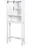 Miscool Naples 27.16 in. W x 67 in. H x 9.06 in. D White Over-the-Toilet Storage with Adjustable Shelves