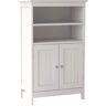 Tileon 22 in. W x 12.99 in. D x 36.41 in. H White MDF Freestanding Linen Cabinet with 2 Doors and 2 shelfs for Bathroom