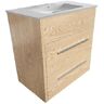 Dreamwerks 29 in. W x 19 in. D x 30 in. H Vanity in Lacquered Cherry Wentworth Finish with Marble Vanity Top in White