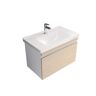 Belvedere Bath Woody 32 in. W x 17.28 in. D x 21 in. H Floating Bath Vanity in Brown with White Ceramic Top