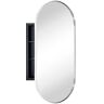 TEHOME Daisy-Mai 16 in. W x 33 in. H Oval Pill Shape Metal Framed Recessed Medicine Cabinet with Mirror with Shelves in Chrome