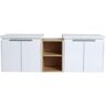 Xspracer Victoria 60 in. W x 19 in. D x 21 in. H Floating Modern Design Double Sinks Bath Vanity with Top and Cabinet in White